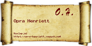 Opra Henriett névjegykártya